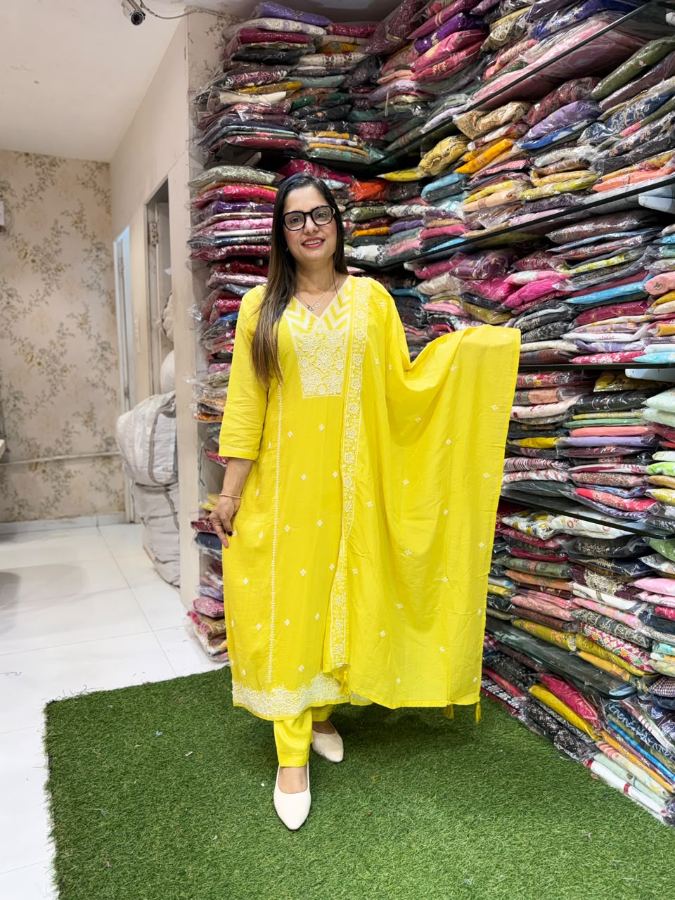 Pure Muslin Yellow 3pc Set
