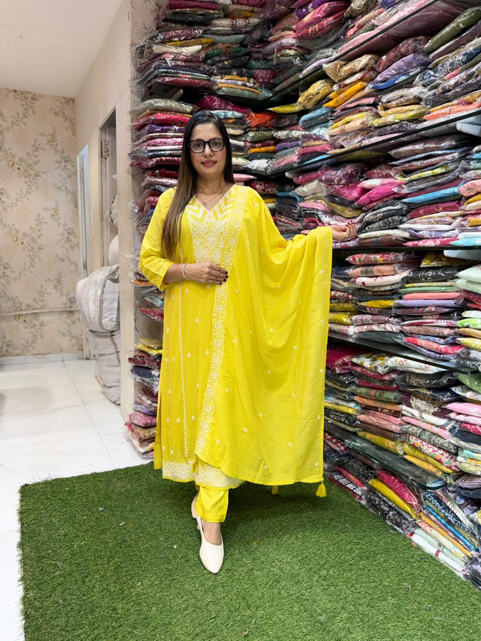 Pure Muslin Yellow 3pc Set