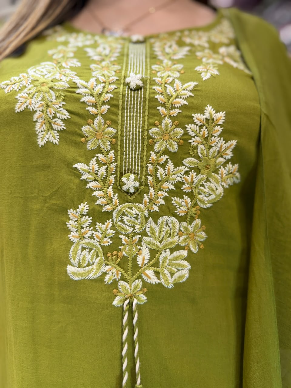 Pure Cotton Light Mahendi Green 3pc Set