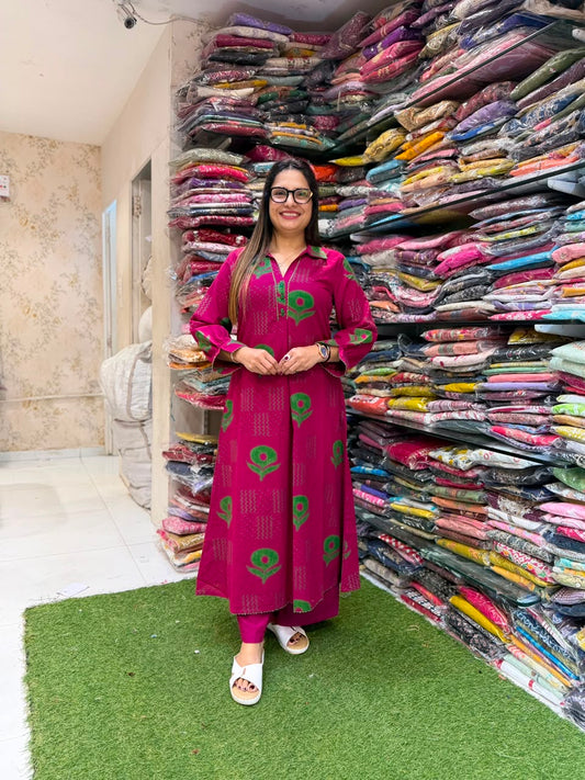 Pure Flex Cotton Mazenta 2pc Set