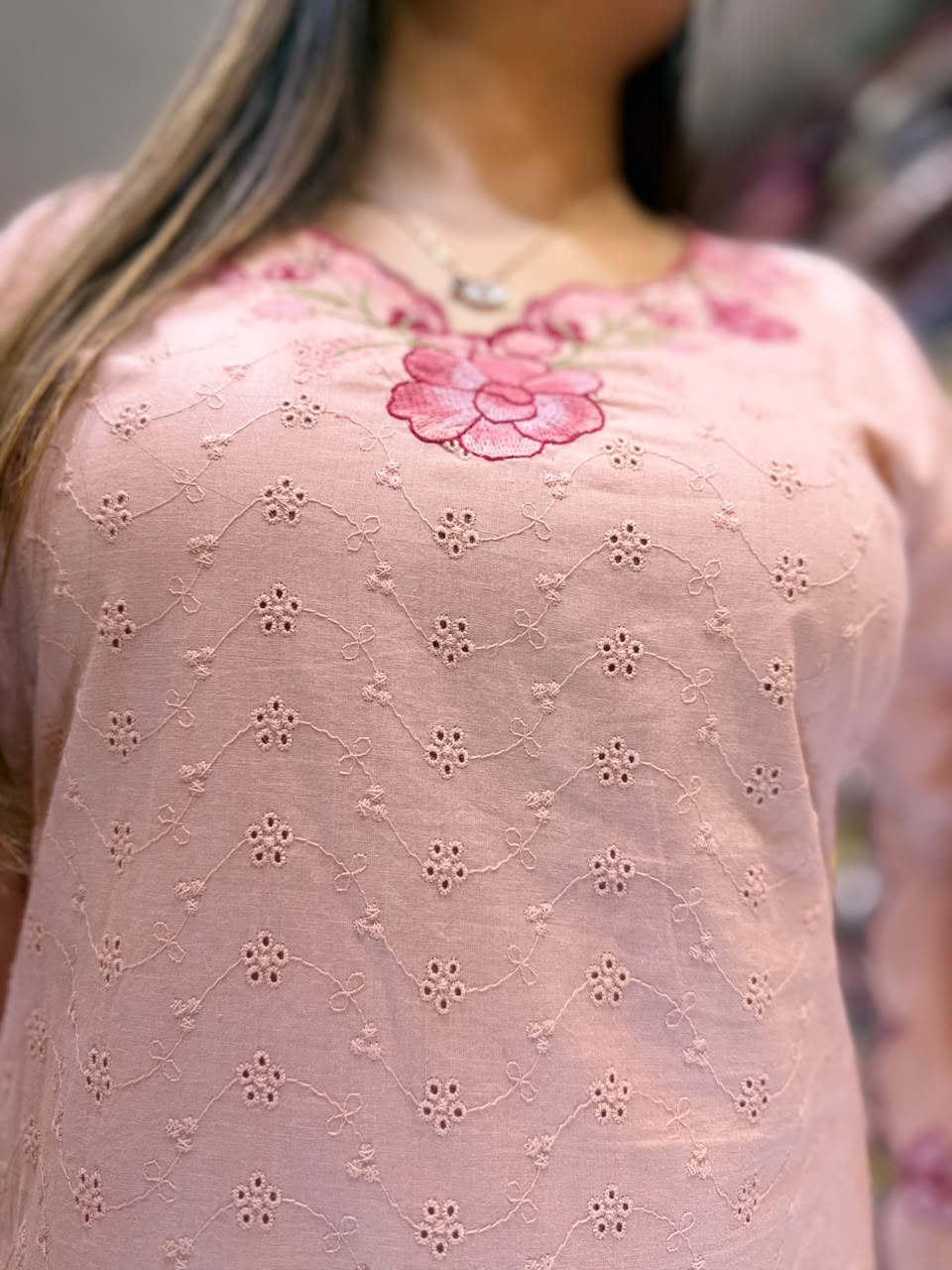 Pure Mull Cotton Farsi Salwar Blush Pink 3pc Set