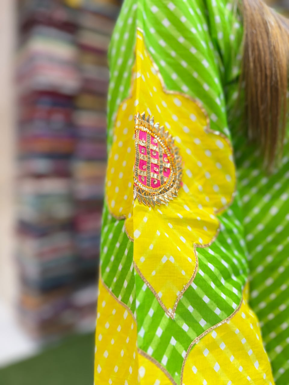 Pure Cotton Farsi Salwar Green 3pc Set