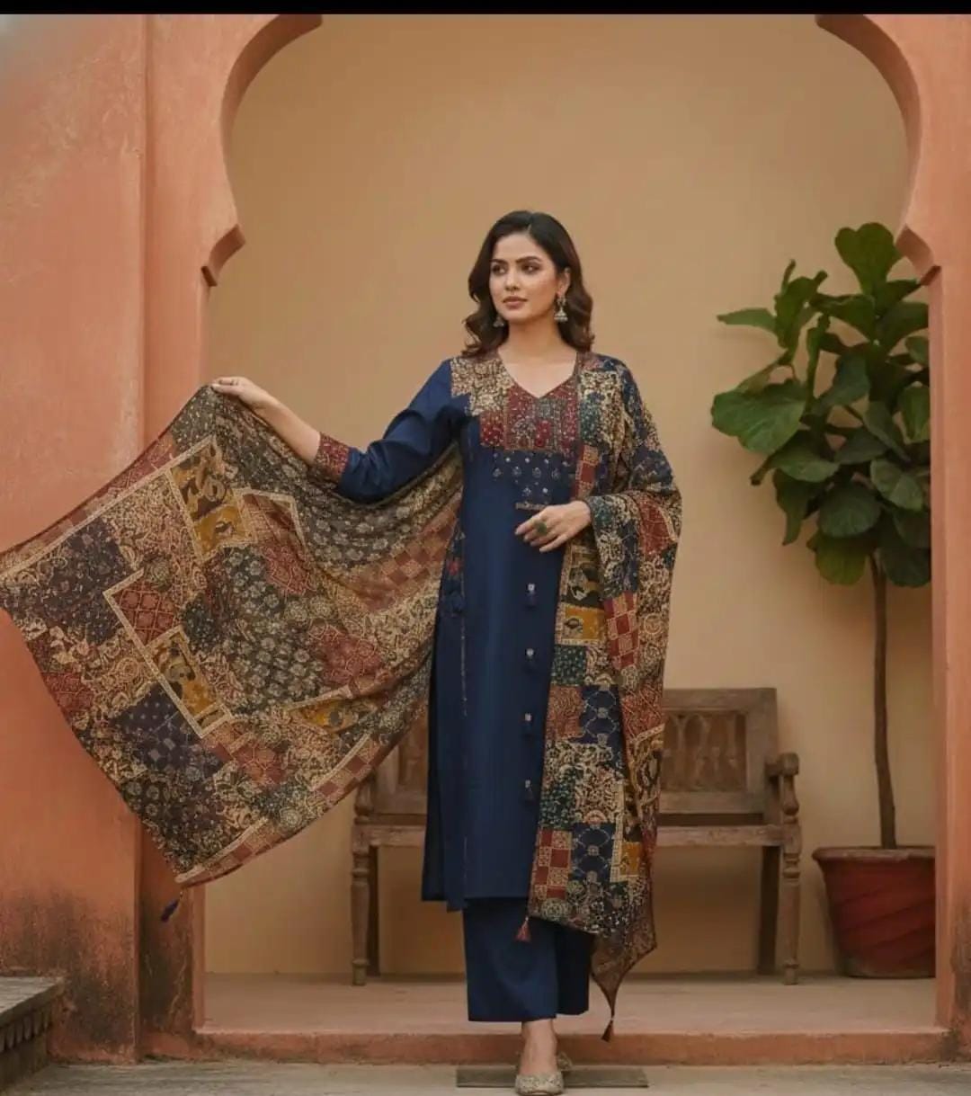 Pure Cotton BLue 3pc Set