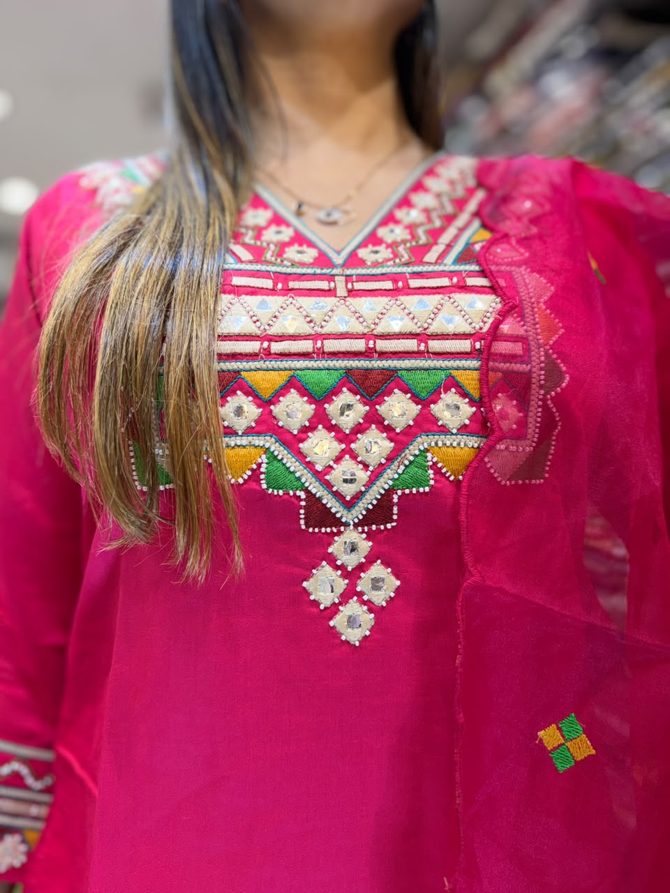Pure Cotton Silk Rani Pink Farsi Salwar 3pc Set