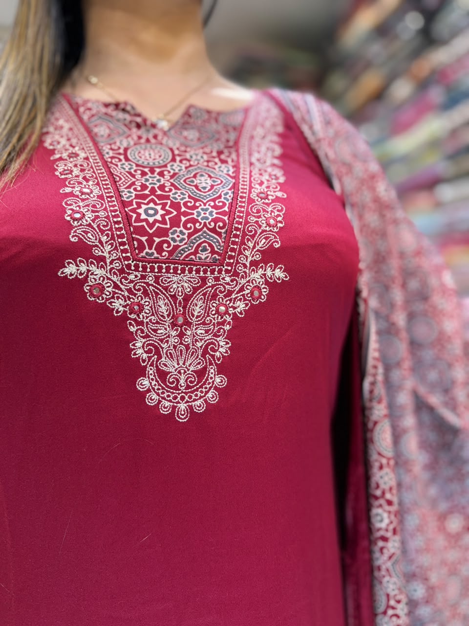 Pure Gaji Silk Red 3pc Set