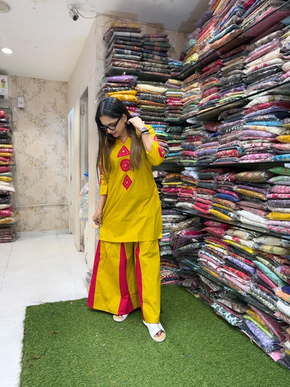 Pure Daabu Cotton Yellow 2pc Set