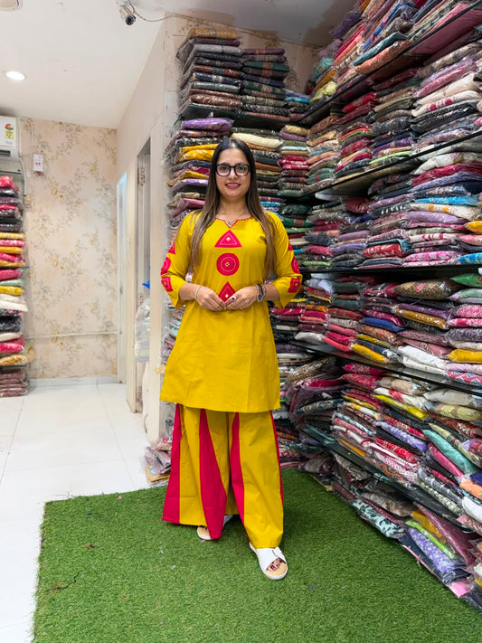 Pure Daabu Cotton Yellow 2pc Set