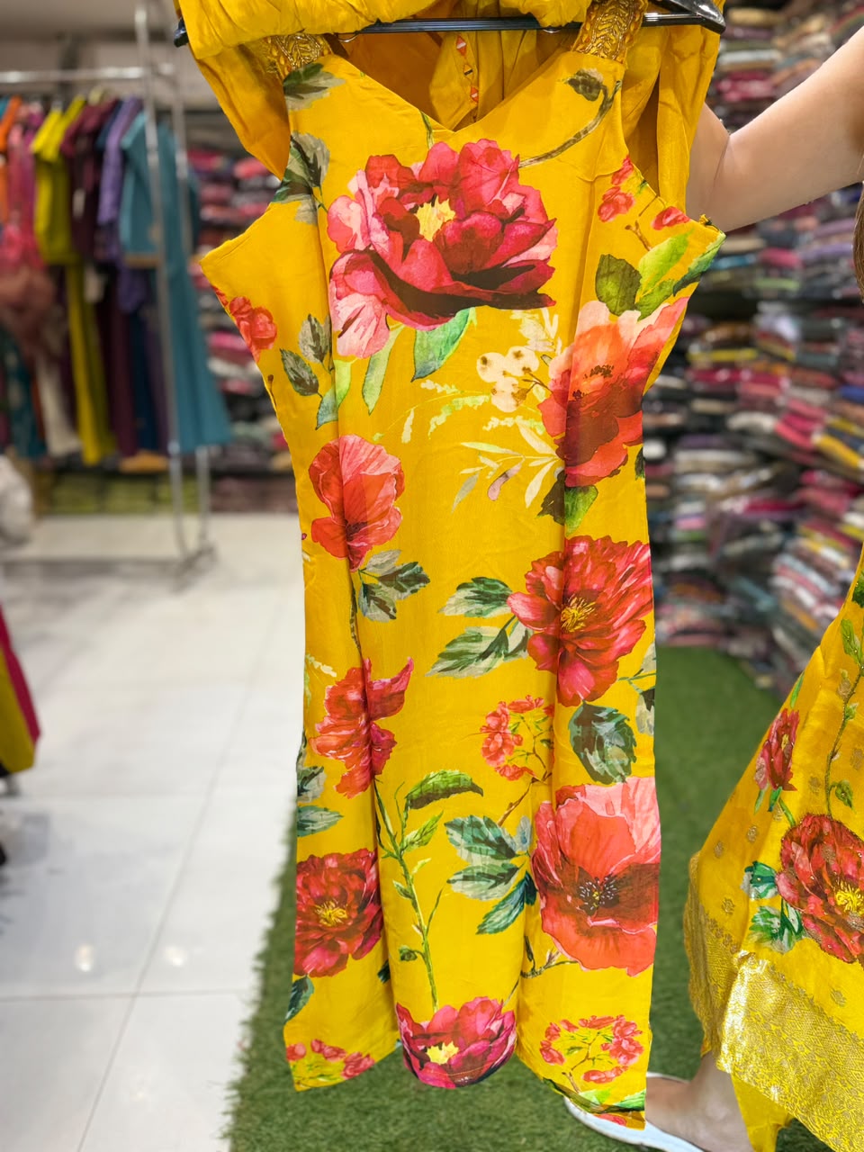 Pure Viscose Organza Yellow 3pc Set