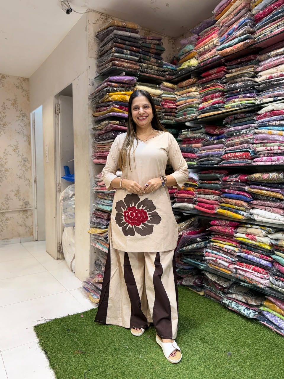 Pure Daabu Cotton Dusty Off White 2pc Set