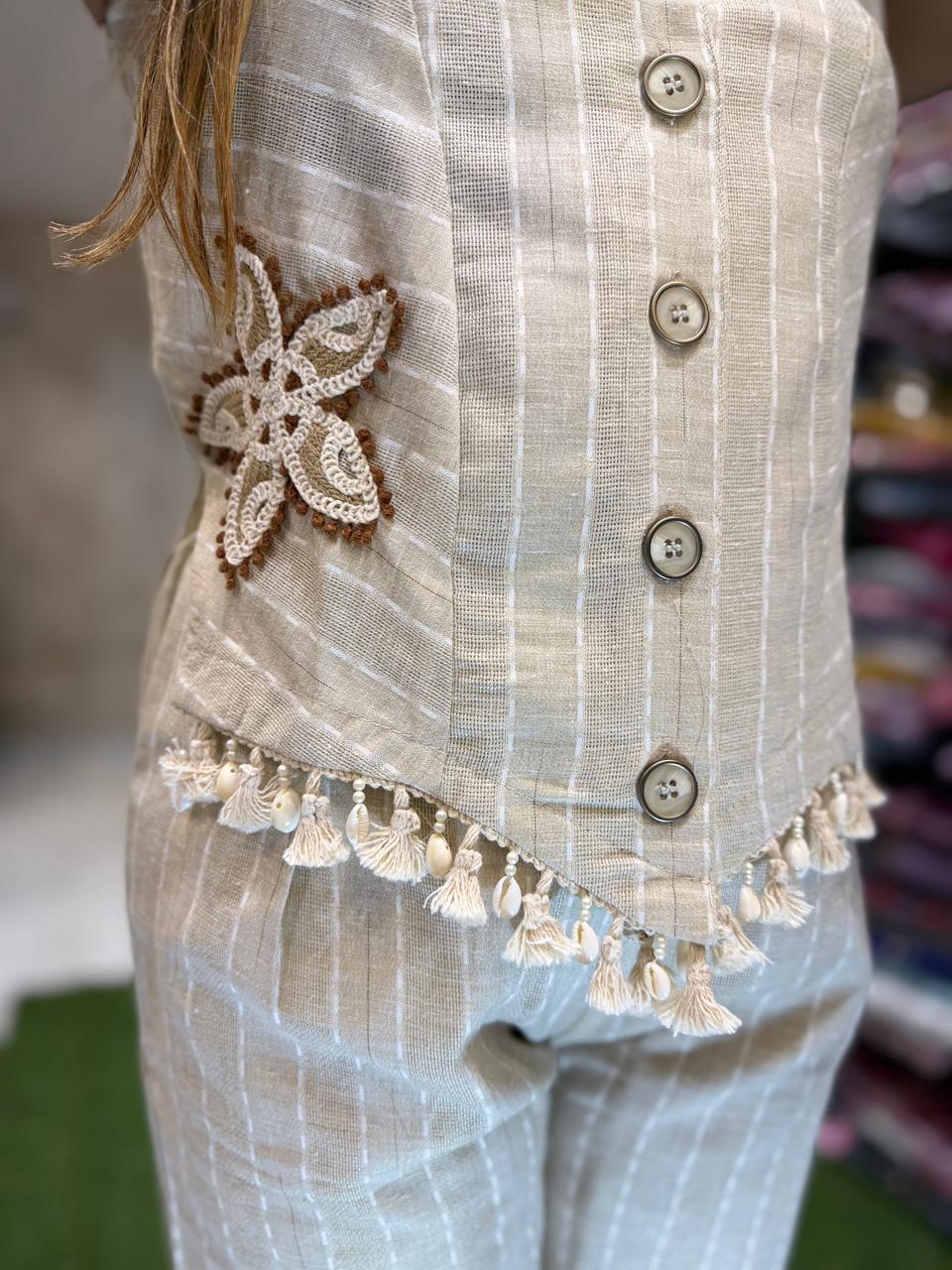 Pure Linen Cotton Off White 2pc Set