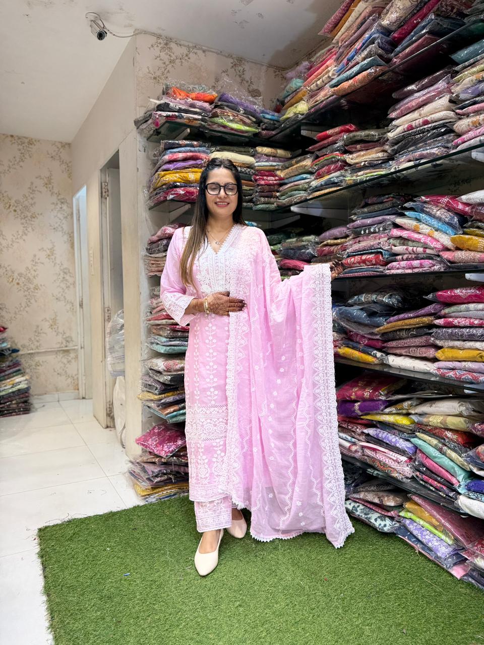 Pure Mull Cotton Pastle Pink 3pc Set