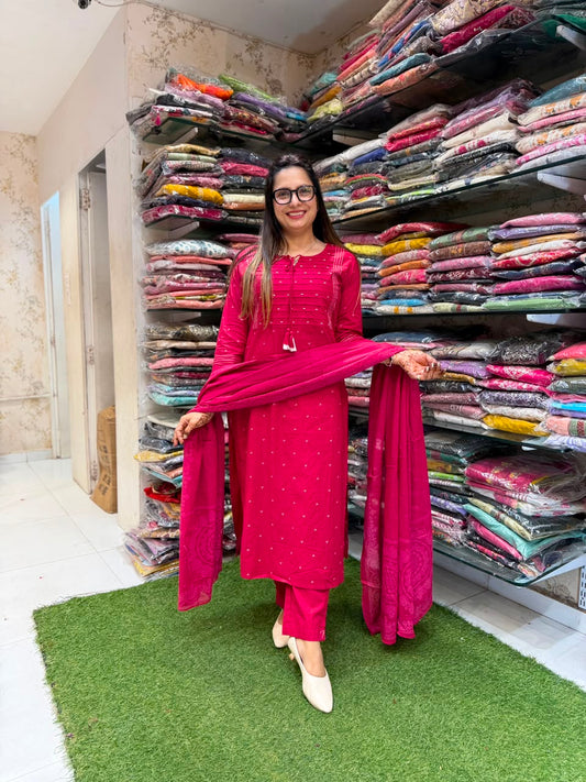 Pure Cotton Red 3pc Set