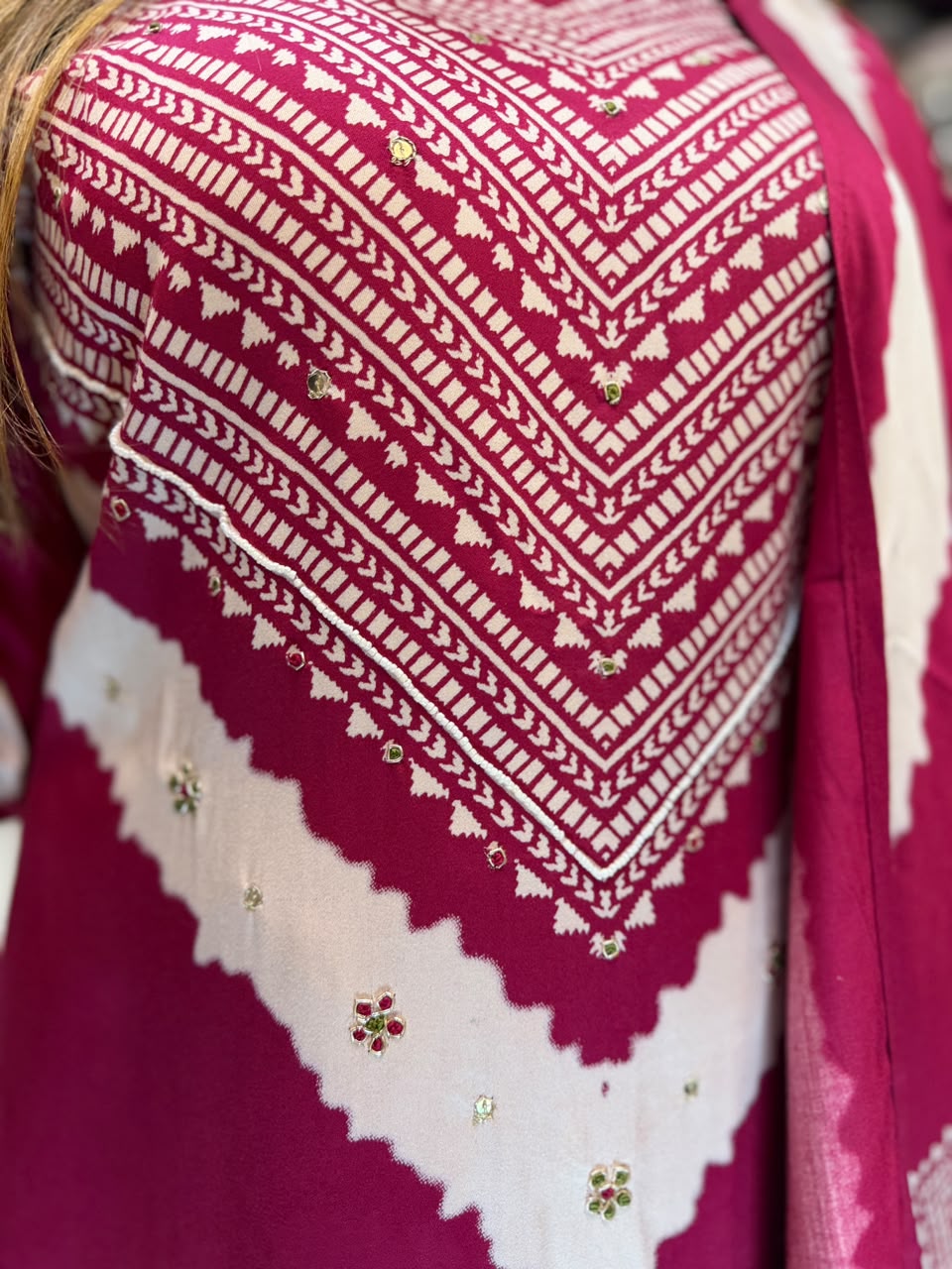 Pure Gaji Silk Mazenta 3pc Set