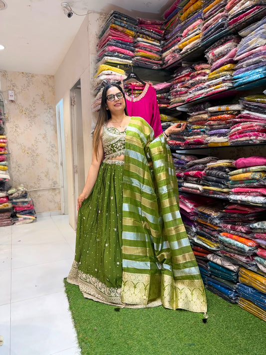 Pure Chinon Green Lahenga