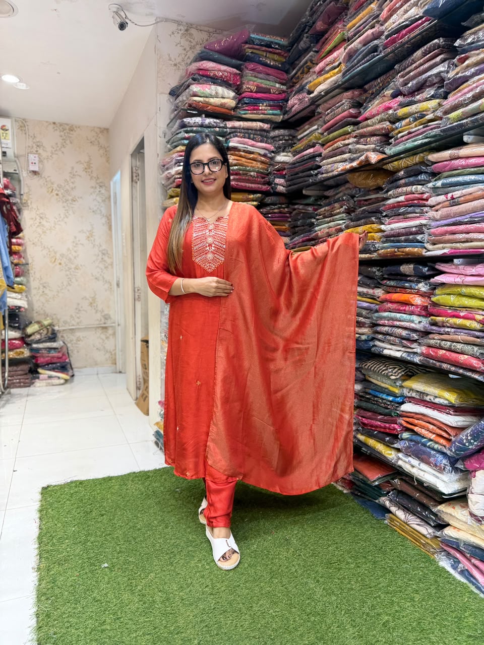 Pure Dola Silk Rust 3pc Set