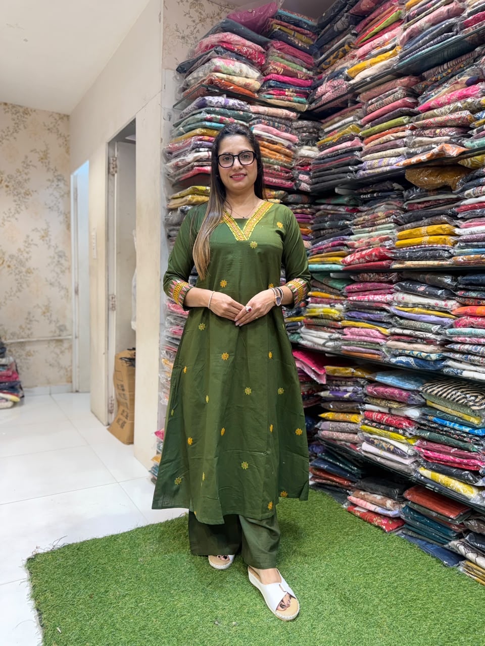 Pure Daabu Cotton Green 2pc Set