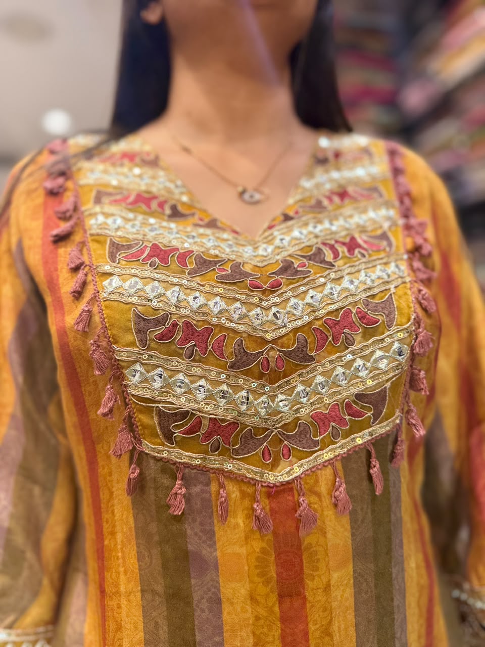Pure Crep Farsi Salwar Yellow 2pc Set