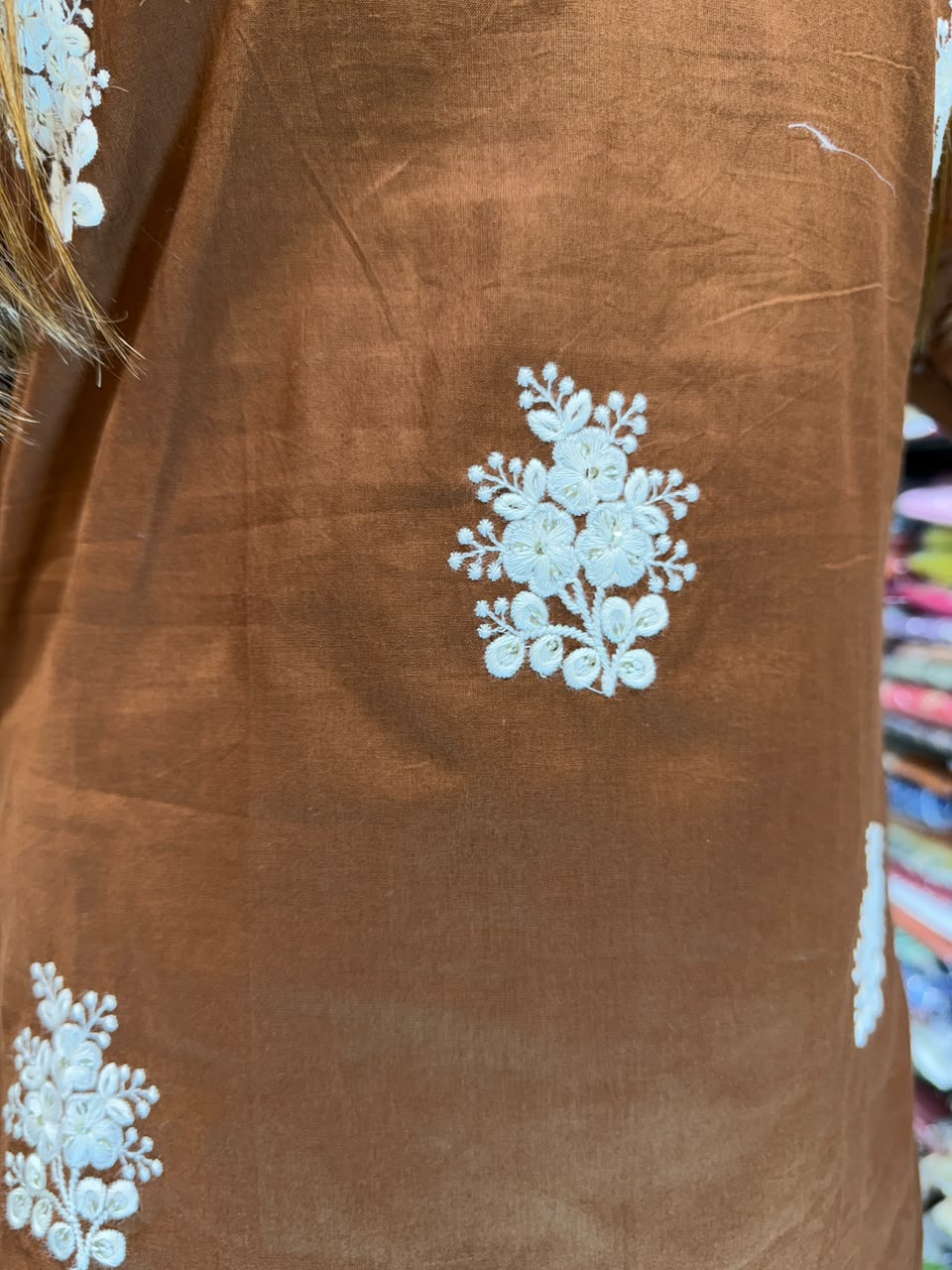 Pure Cotton Farsi Salwar Brown 3pc Set