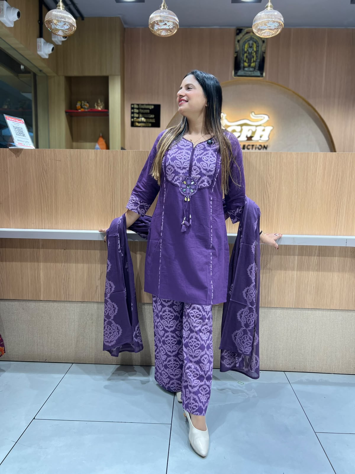 Pure Cotton Purple 3pc Set