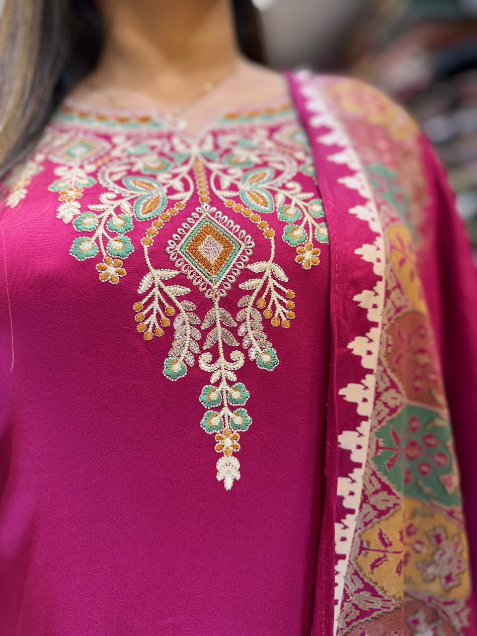 Pure Gaji Silk Mazenta 3pc Set