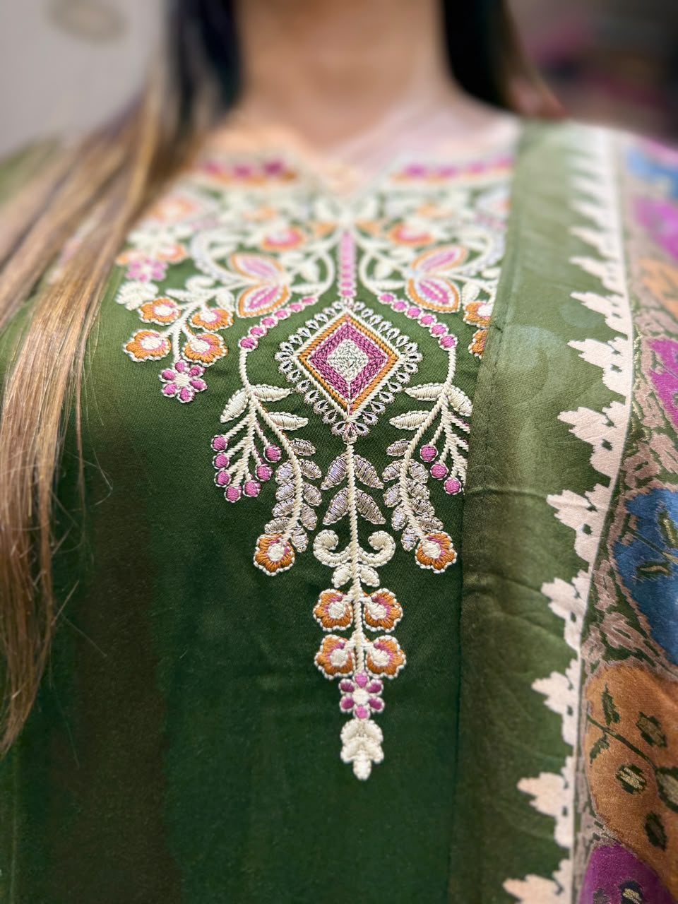 Pure Gaji Silk Green 3pc Set