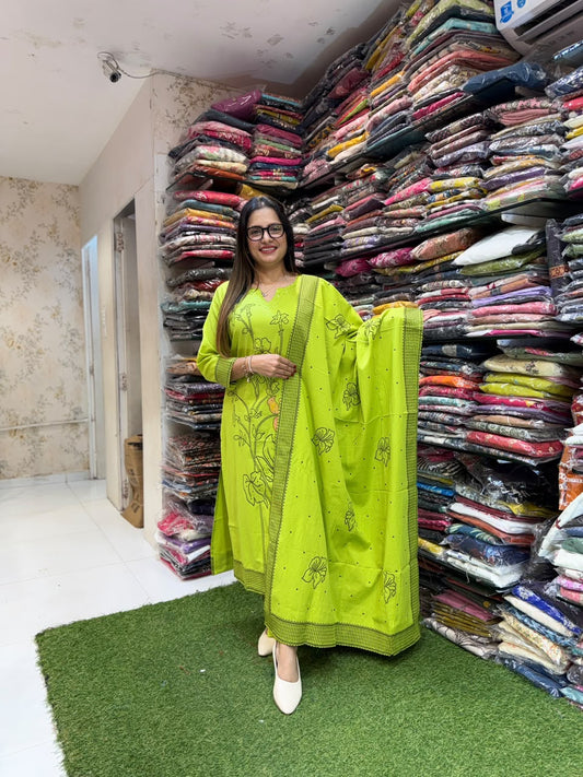 Pure Glace Cotton Jamdani weaving 3pc Set