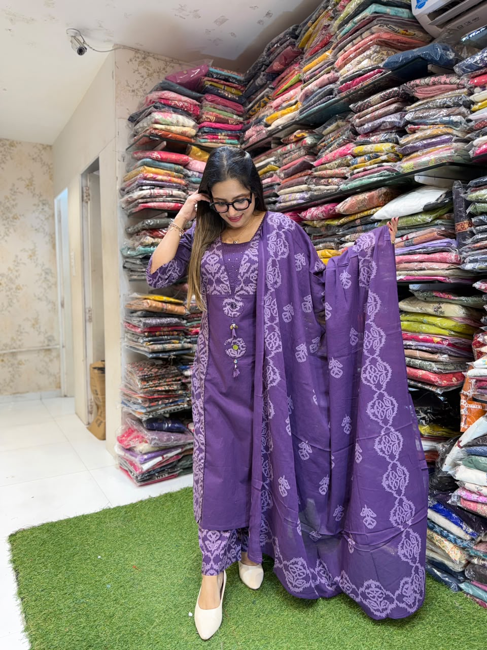 Pure Cotton Purple 3pc Set