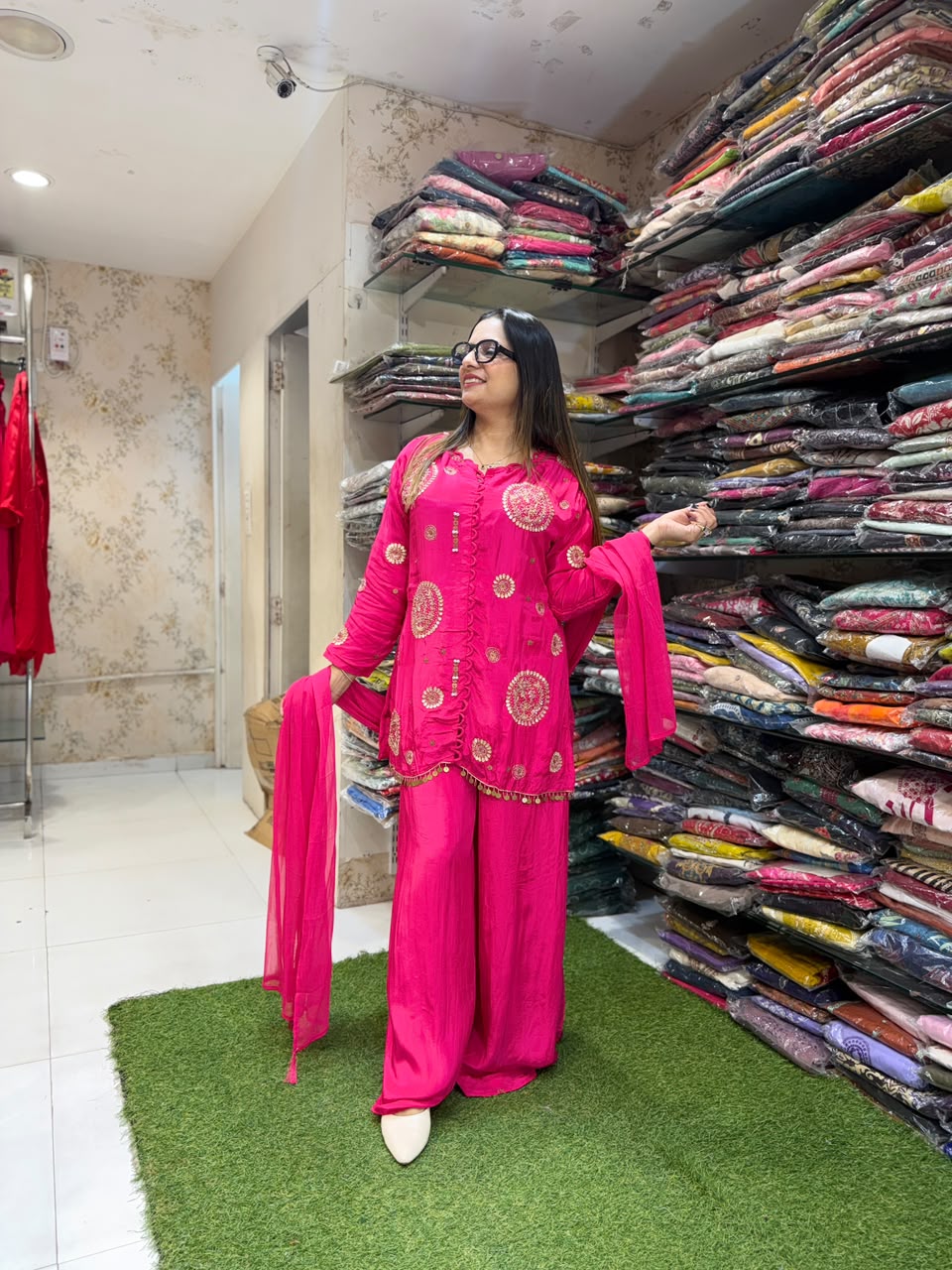 Pure Crep Rani Pink 3pc Set