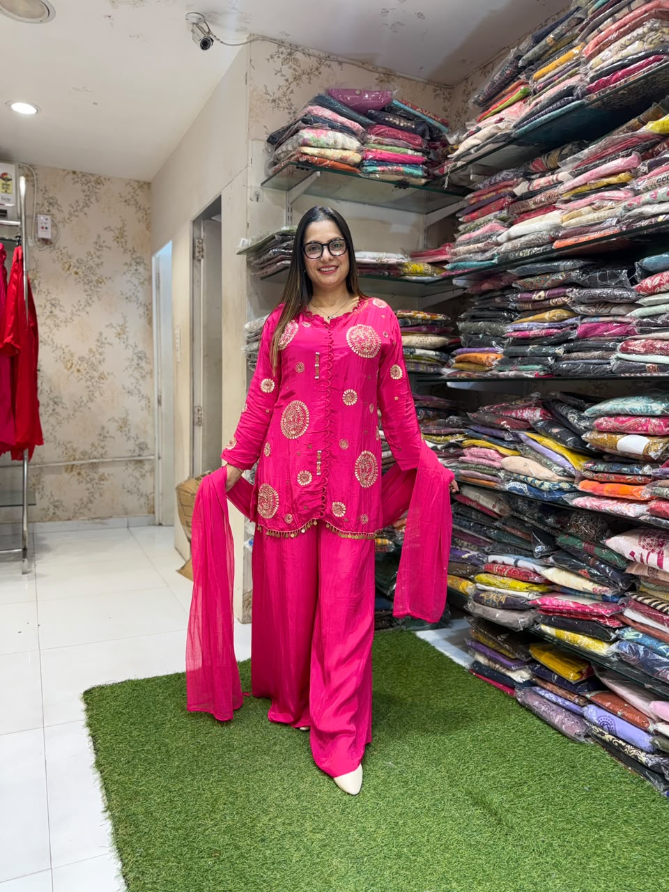 Pure Crep Rani Pink 3pc Set