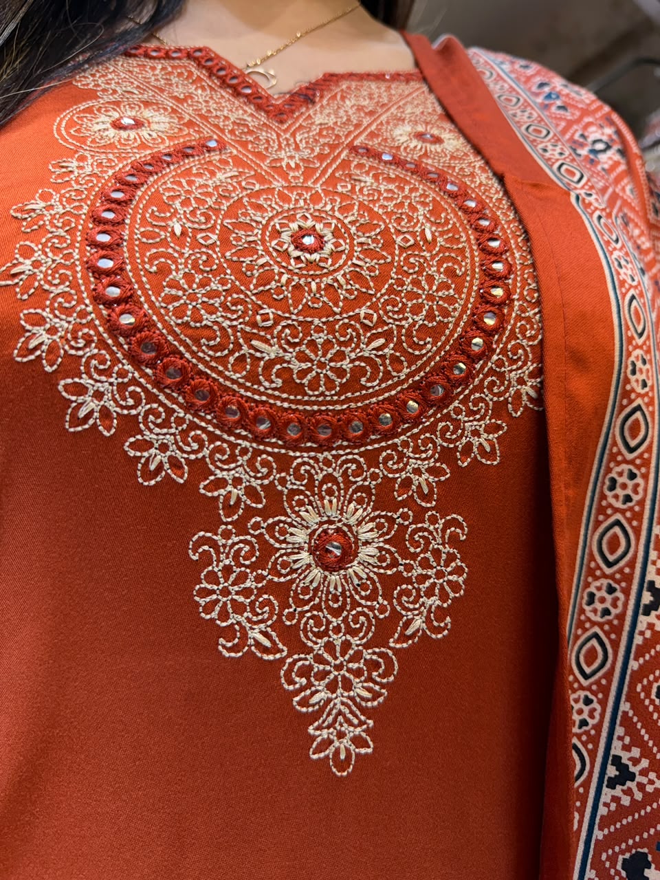 Pure Gaji Silk Orange 3pc Set