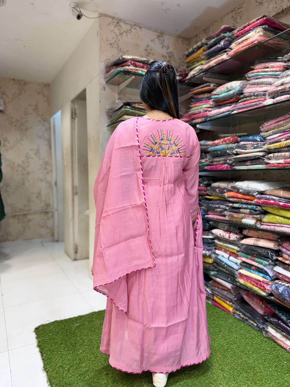 Mull Chanderi Pink 3pc Set