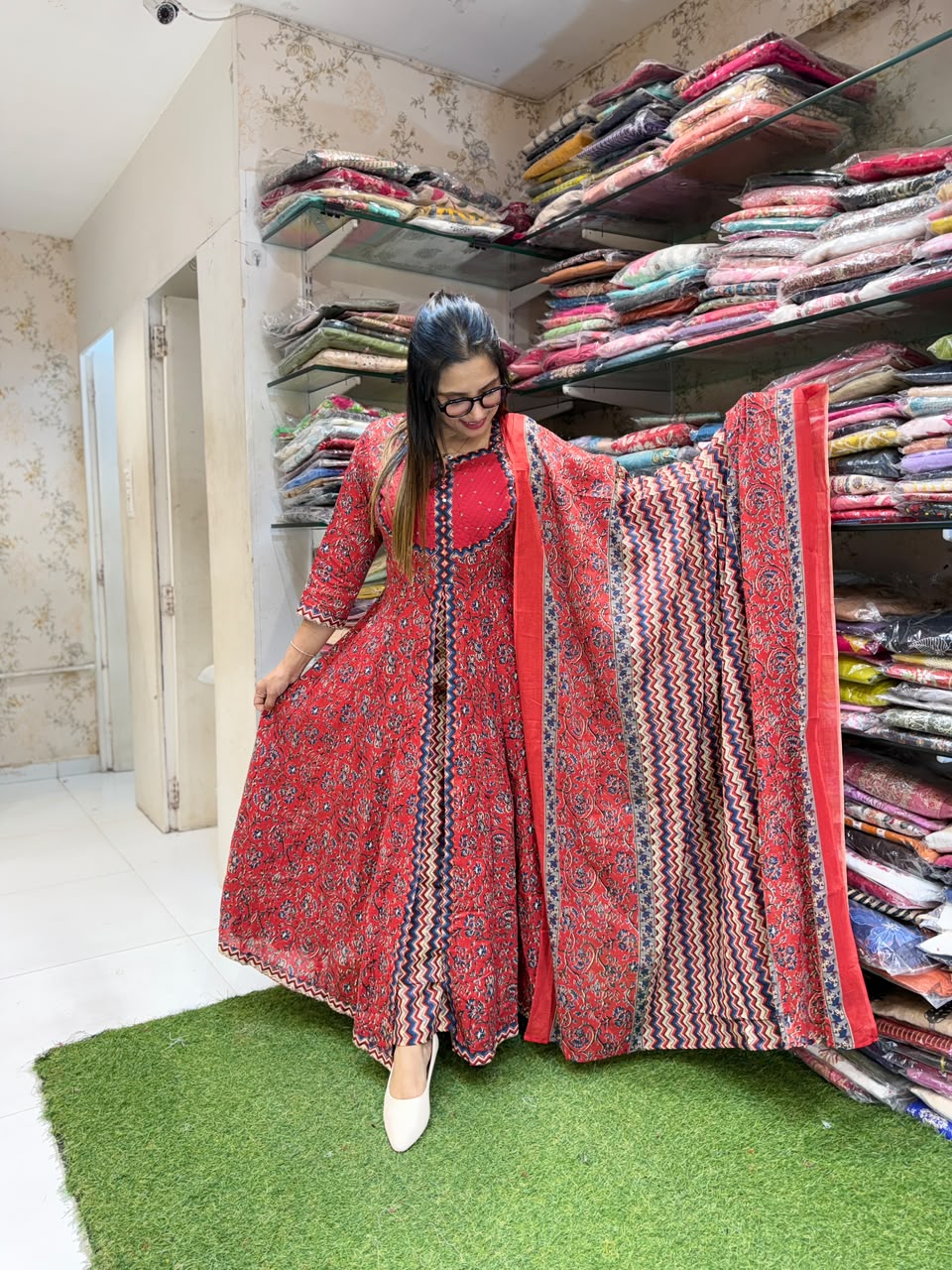 Pure Cotton Red 3pc Set (Dispatch By 3 November)