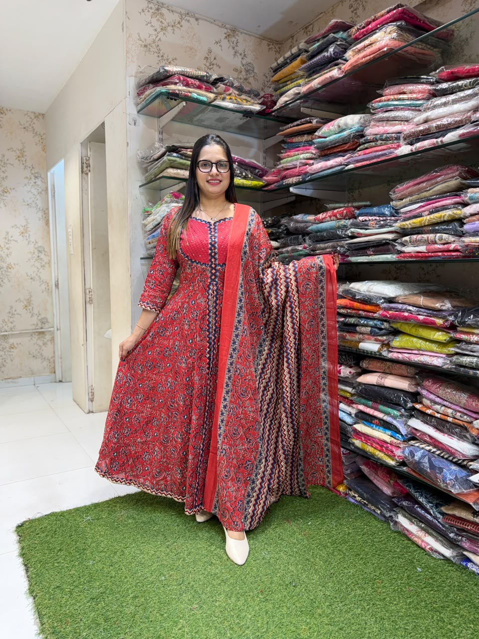 Pure Cotton Red 3pc Set (Dispatch By 3 November)