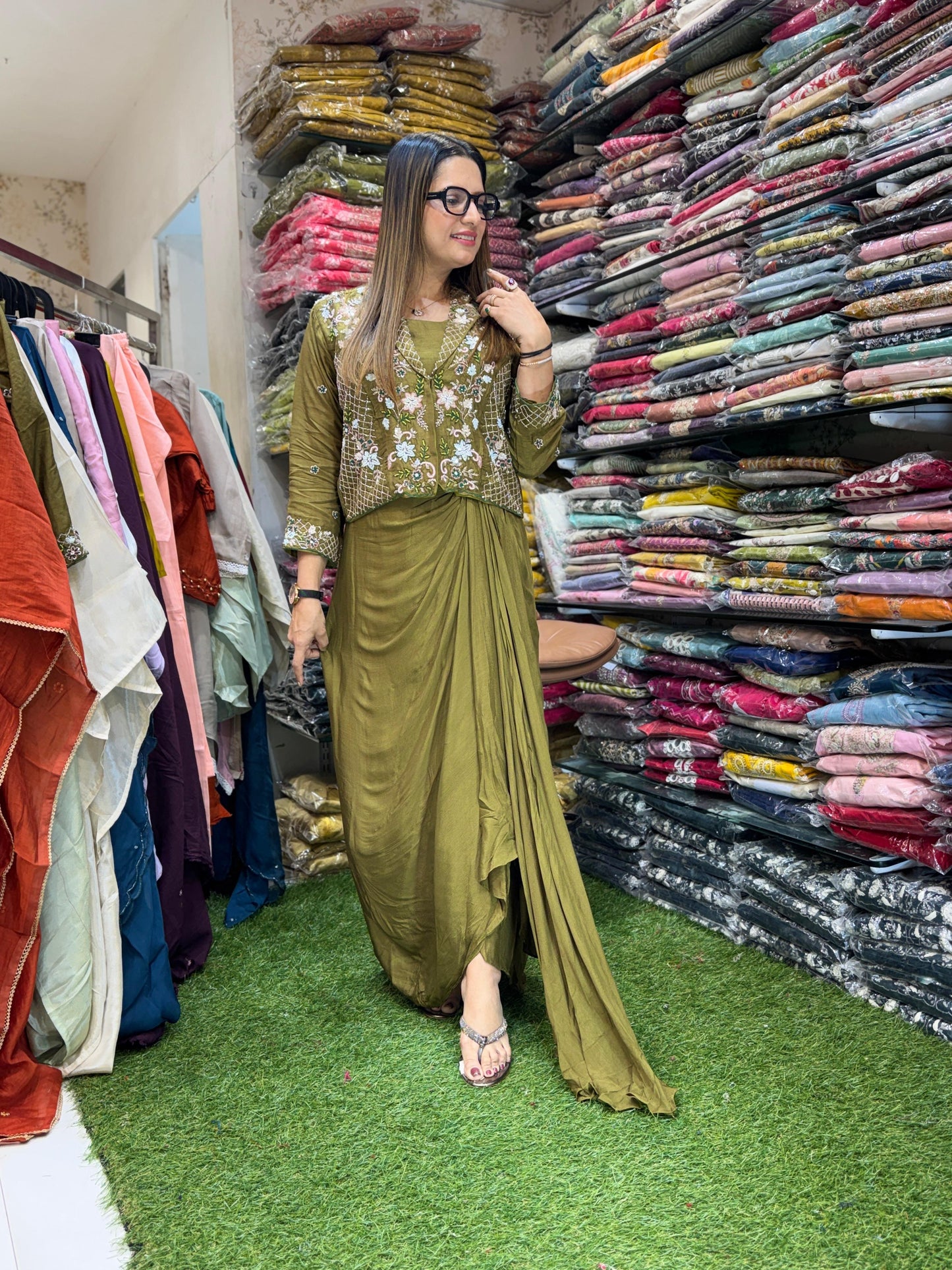 Chinon Mahendi Green 3pc Set