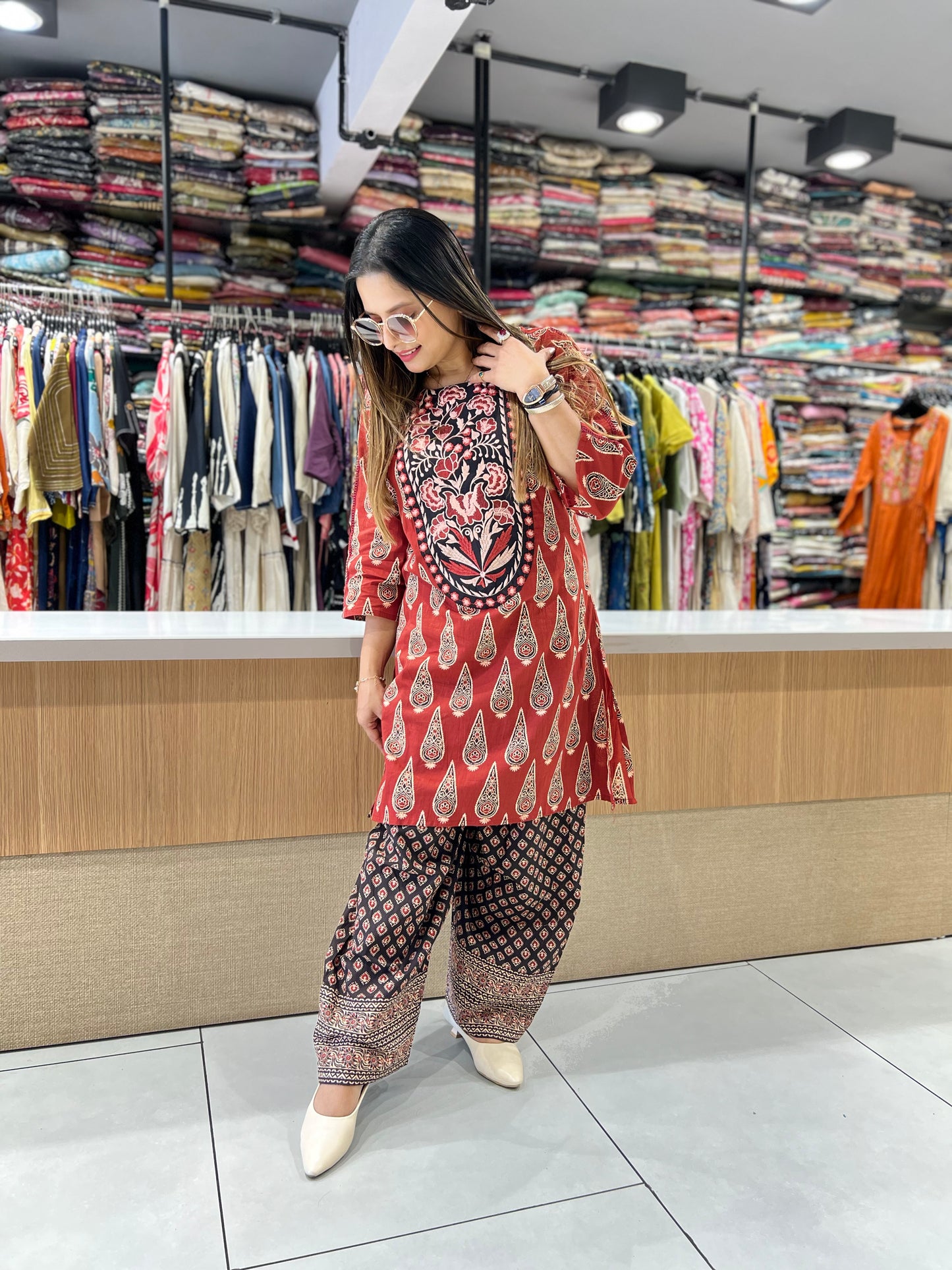 Pure Cotton Farsi Salwar Maroon
