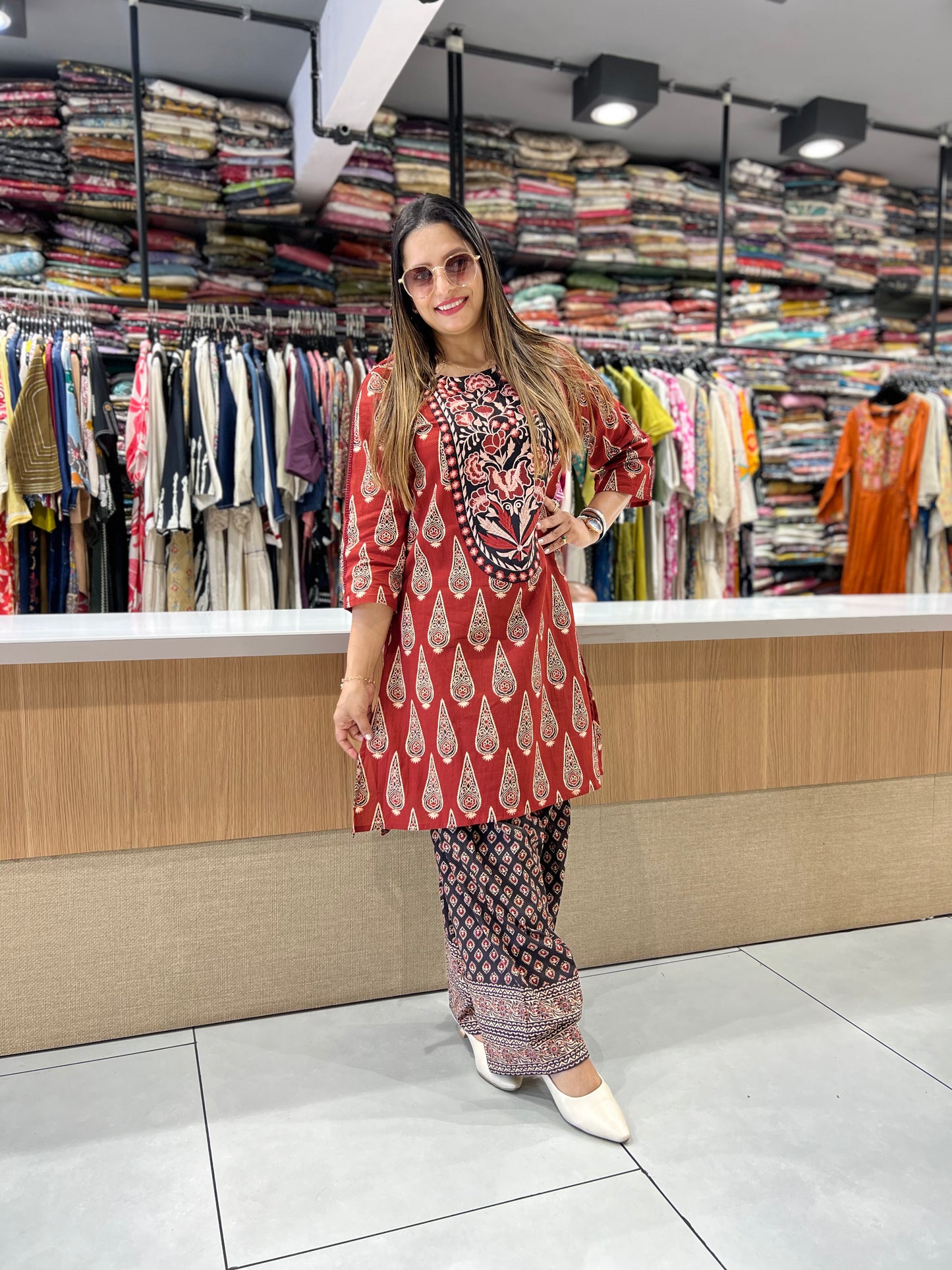 Pure Cotton Farsi Salwar Maroon
