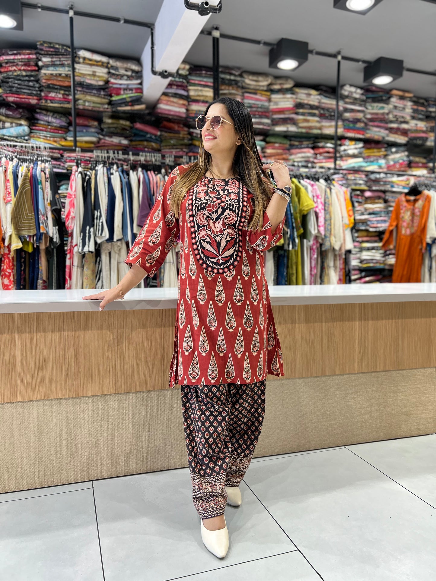 Pure Cotton Farsi Salwar Maroon