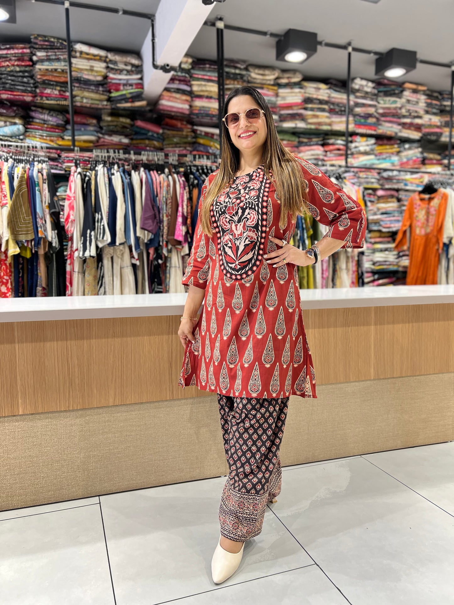 Pure Cotton Farsi Salwar Maroon
