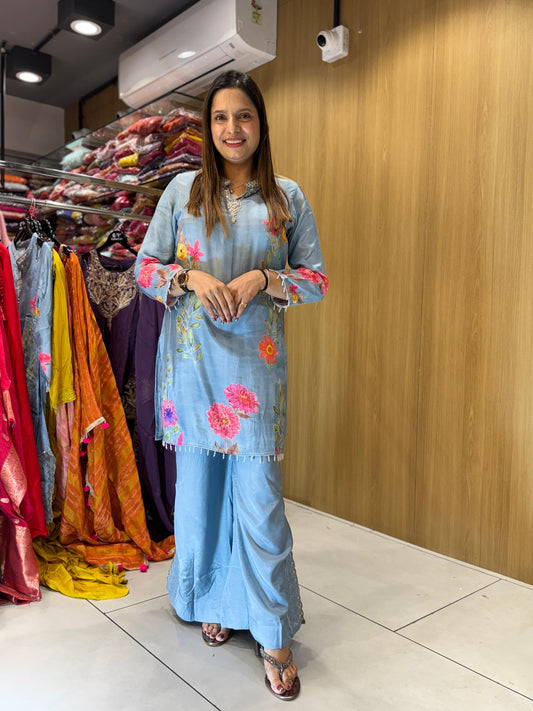 Muslin Sky Blue 2pc Set