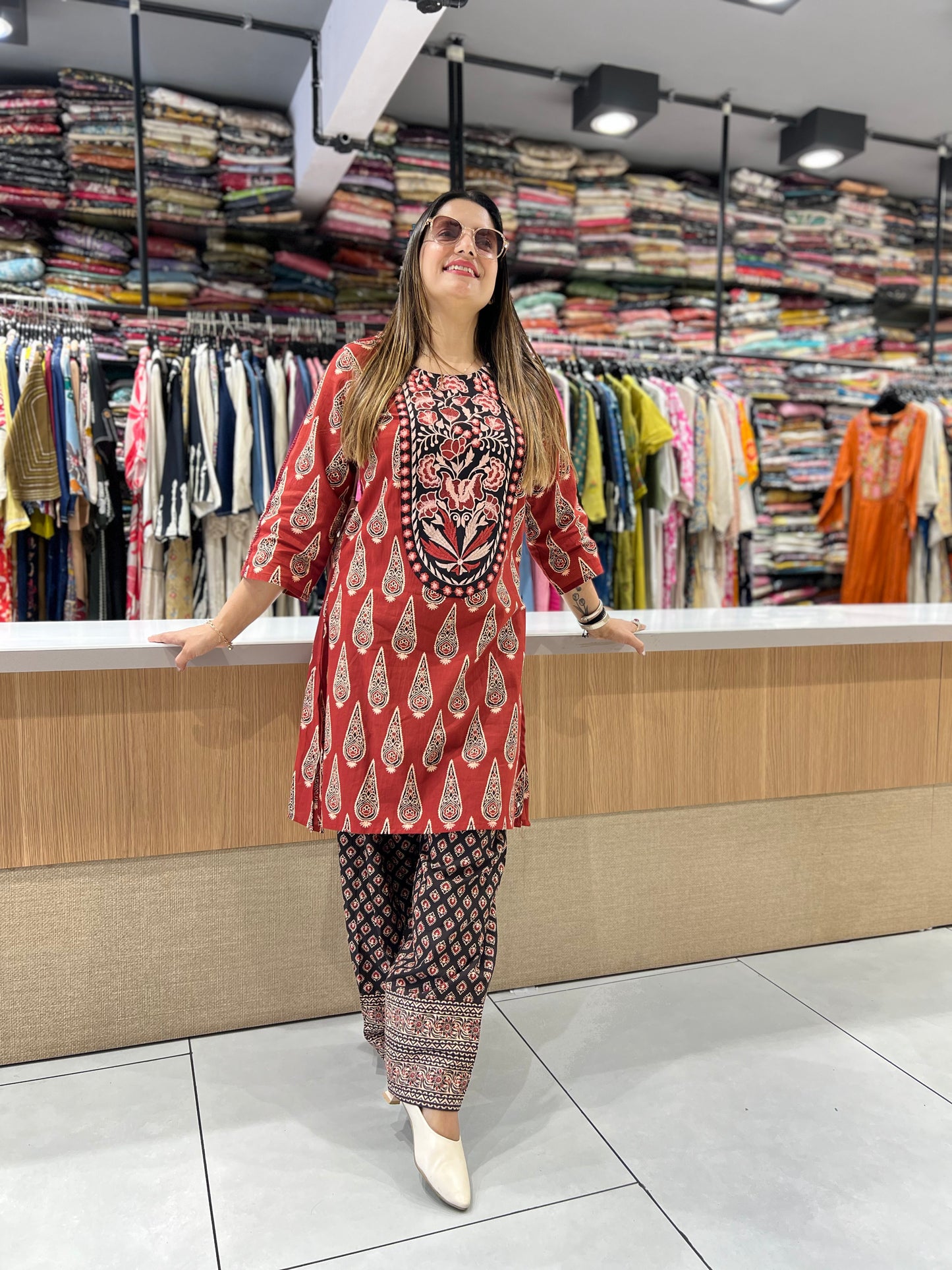 Pure Cotton Farsi Salwar Maroon